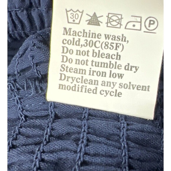 Wide Leg Jumpsuit Overall Strap Solid Blue Pant Jumper Size Large - Picture 9 of 14